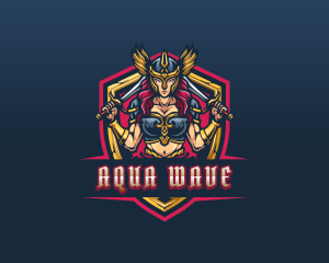 Female Goddess Valkyrie logo design