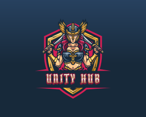 Female Goddess Valkyrie logo design