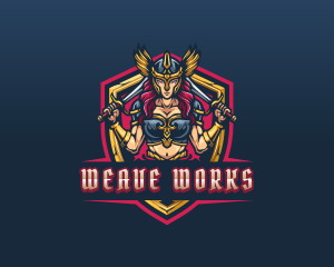 Female Goddess Valkyrie Superhero logo design