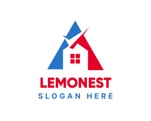 Land - Triangle Check House logo design