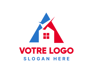 Triangle Check House logo design