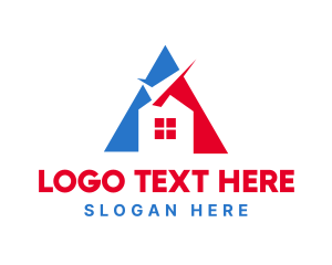 Geometric - Triangle Check House logo design