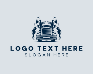 Driver - Truck Smoke Express logo design