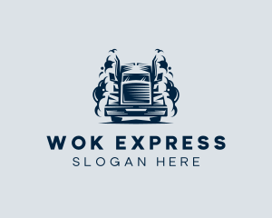 Truck Smoke Express logo design