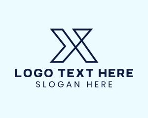 Vlogger - Tech Letter X Company logo design