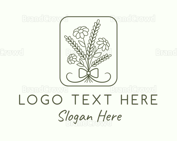 Flower Ribbon Frame Logo