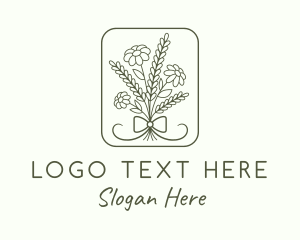 Flower Ribbon Frame Logo