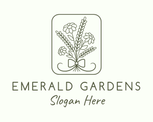 Flower Ribbon Frame logo design