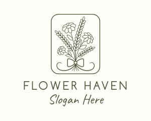 Flower Ribbon Frame logo design