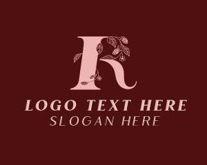 Flower Beauty Letter R logo design
