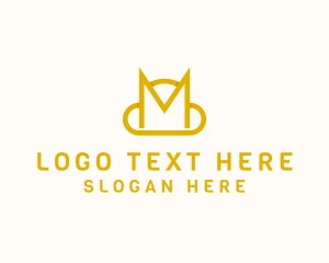 General - Minimalist Cat Cloud Letter M logo design