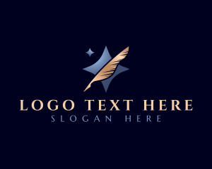 Quill - Writing Feather Pen logo design