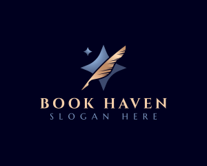 Bookstore - Writing Feather Pen logo design