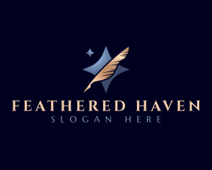 Writing Feather Pen logo design