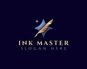 Writing Feather Pen logo design