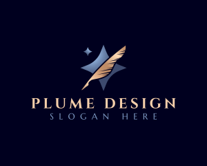 Plume - Writing Feather Pen logo design