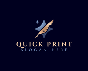 Writing Feather Pen logo design