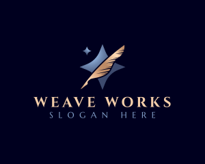 Writing Feather Pen logo design