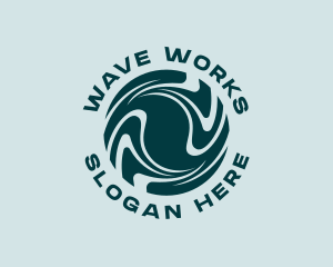 Waves Psychedelic Globe logo design