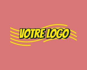 Cartoon Superhero Comic Logo