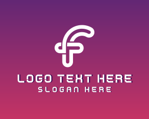 Cyber - Programming Tech Developer Letter F logo design