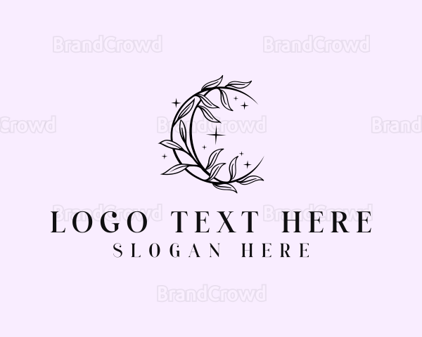 Floral Crescent Moon Logo