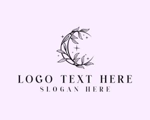 Holistic - Floral Crescent Moon logo design