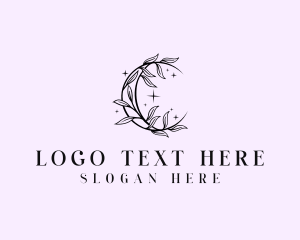 Floral Crescent Moon Logo