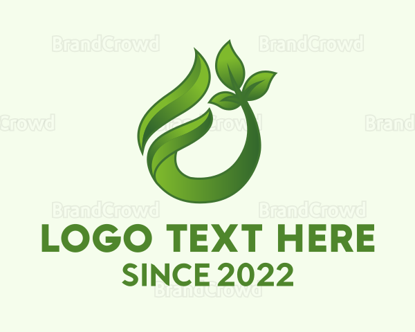 3D Leaf Plant Gardening Logo