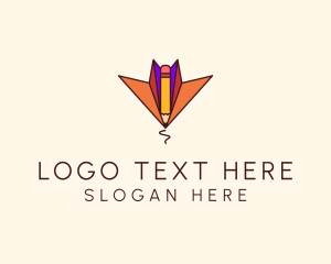 Paper Plane - Educational Learning Pencil logo design