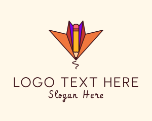 Paper Plane - Educational Learning Pencil logo design