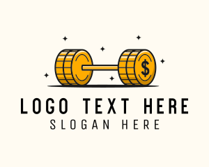 Physical - Gold Coin Barbell logo design