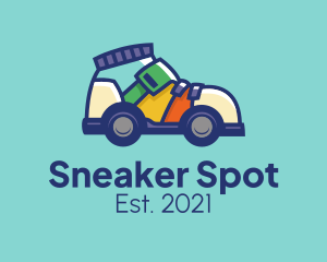 Kicks - Car Wheel Sneaker Shoes logo design