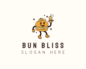 Bun - Burger Sandwich Waiter logo design