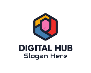 Website - Colorful Hexagon Startup logo design