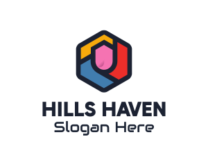 Colorful Hexagon Startup logo design