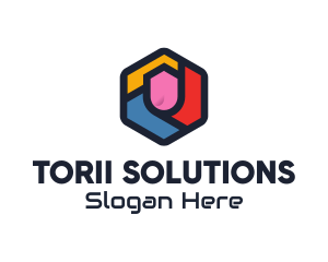 Colorful Hexagon Startup logo design