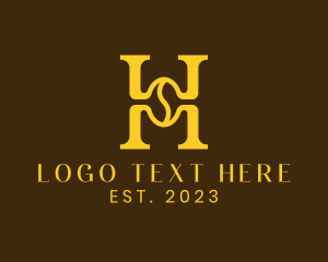 Coffee Bean - Premium Coffee Letter H logo design