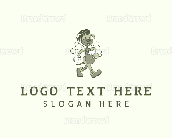Cartoon Dog Weed Bong Logo