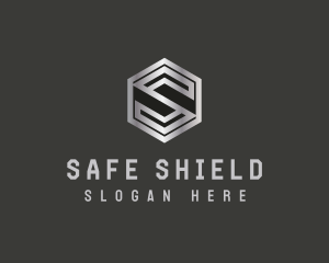 Metallic Shield Letter S logo design