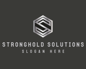 Metallic Shield Letter S logo design