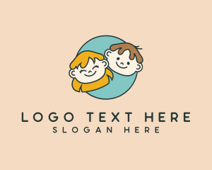 Laughing - Children Boy Girl logo design
