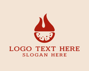 Pizza - Flame Pizza Fast Food logo design