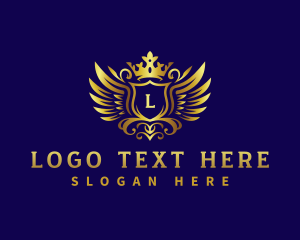 High End - Luxury Crown Wings logo design