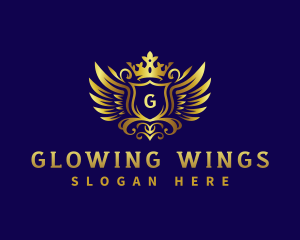 Luxury Crown Wings logo design