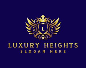 Luxury Crown Wings logo design