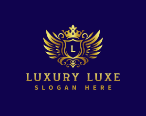 Luxury Crown Wings logo design