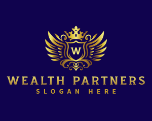 Luxury Crown Wings logo design