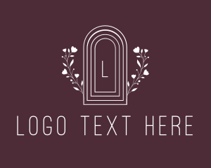 Linear - Floral Arch Window logo design