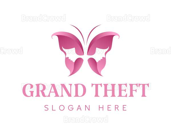 Pink Feminine Butterfly Logo